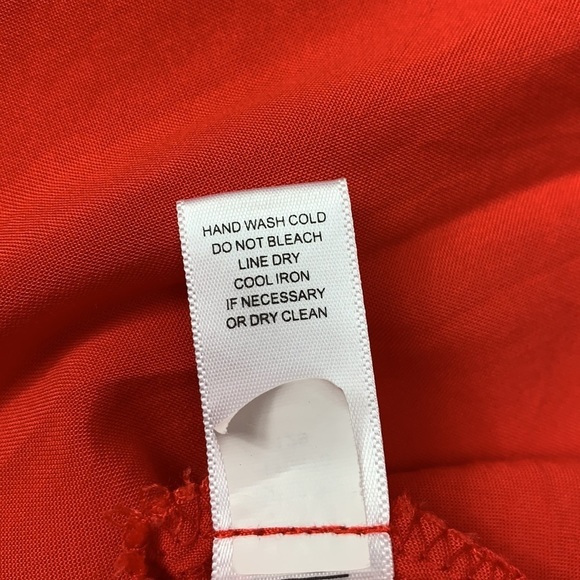 Spence red orange flowing tank with embellished v neckline L - Picture 7 of 8